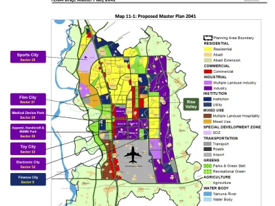Rise Valley Location Map on YEIDA Master Plan 2041
